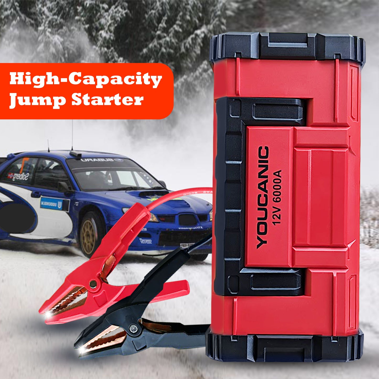 YOUCANIC Pro 6000A Jump Starter - Powerful Car Battery Booster, Power Bank, & Smart Safety Features